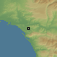 Shaded relief of the 54 km around Kréstena, drawn from the GMTED2010 grid