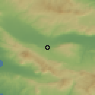 Shaded relief of the 53 km around Lankadás, drawn from the GMTED2010 grid