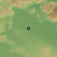 Shaded relief of the 53 km around Lárisa, drawn from the GMTED2010 grid