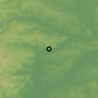 Shaded relief of the 53 km around Lávara, drawn from the GMTED2010 grid