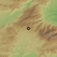 Shaded relief of the 53 km around Livádi, drawn from the GMTED2010 grid