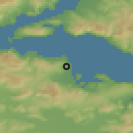Shaded relief of the 54 km around Livanátai, drawn from the GMTED2010 grid