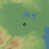 Shaded relief of the 53 km around Loutrós, drawn from the GMTED2010 grid