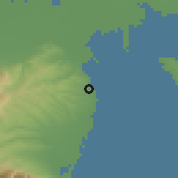 Shaded relief of the 53 km around Makríyialos, drawn from the GMTED2010 grid