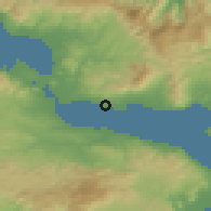 Shaded relief of the 54 km around Malakónta, drawn from the GMTED2010 grid