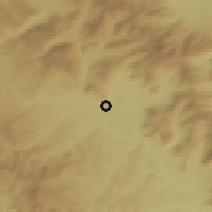 Shaded relief of the 53 km around Maniákoi, drawn from the GMTED2010 grid