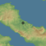 Shaded relief of the 54 km around Mantoúdion, drawn from the GMTED2010 grid