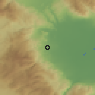 Shaded relief of the 53 km around Marína, drawn from the GMTED2010 grid
