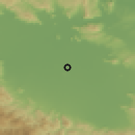 Shaded relief of the 53 km around Mataránka, drawn from the GMTED2010 grid