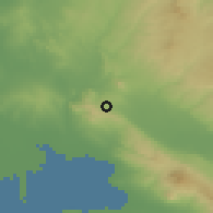Shaded relief of the 53 km around Melissokhórion, drawn from the GMTED2010 grid