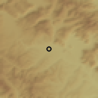 Shaded relief of the 53 km around Mesopotamiá, drawn from the GMTED2010 grid