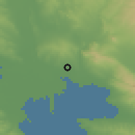Shaded relief of the 53 km around Annkhíalos, drawn from the GMTED2010 grid
