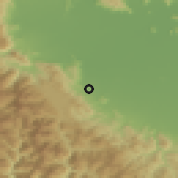 Shaded relief of the 54 km around Mitrópoli, drawn from the GMTED2010 grid