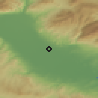 Shaded relief of the 53 km around Mitroúsion, drawn from the GMTED2010 grid