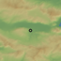 Shaded relief of the 53 km around Néa Apollonía, drawn from the GMTED2010 grid