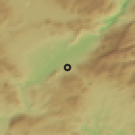 Shaded relief of the 53 km around Néa Láva, drawn from the GMTED2010 grid
