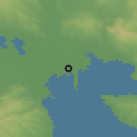 Shaded relief of the 53 km around Néa Málgara, drawn from the GMTED2010 grid