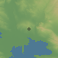 Shaded relief of the 53 km around Néa Mesimvría, drawn from the GMTED2010 grid