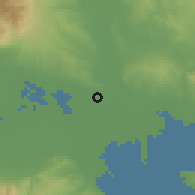 Shaded relief of the 53 km around Néa Pella, drawn from the GMTED2010 grid