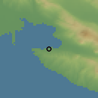 Shaded relief of the 53 km around Néoi Epivátai, drawn from the GMTED2010 grid