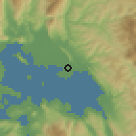 Shaded relief of the 54 km around Neokhórion, drawn from the GMTED2010 grid