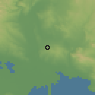 Shaded relief of the 53 km around Néon Ayionerion, drawn from the GMTED2010 grid