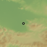 Shaded relief of the 54 km around Néon Monastírion, drawn from the GMTED2010 grid