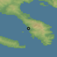 Shaded relief of the 53 km around Néos Marmarás, drawn from the GMTED2010 grid