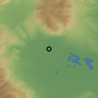 Shaded relief of the 53 km around Palaífiton, drawn from the GMTED2010 grid