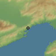 Shaded relief of the 53 km around Palaión Tsiflíkion, drawn from the GMTED2010 grid
