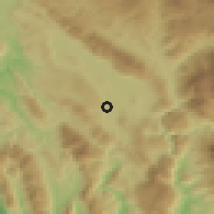 Shaded relief of the 53 km around Pediní, drawn from the GMTED2010 grid