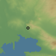 Shaded relief of the 53 km around Pentálofos, drawn from the GMTED2010 grid