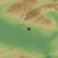 Shaded relief of the 53 km around Pentápolis, drawn from the GMTED2010 grid