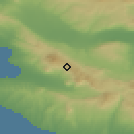 Shaded relief of the 53 km around Peristerá, drawn from the GMTED2010 grid