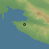 Shaded relief of the 53 km around Playiárion, drawn from the GMTED2010 grid