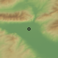 Shaded relief of the 53 km around Pontisménon, drawn from the GMTED2010 grid