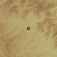 Shaded relief of the 53 km around Árgos Orestikón, drawn from the GMTED2010 grid