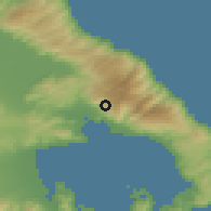 Shaded relief of the 53 km around Portariá, drawn from the GMTED2010 grid