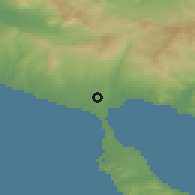 Shaded relief of the 53 km around Portariá, drawn from the GMTED2010 grid