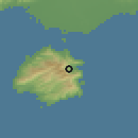 Shaded relief of the 53 km around Potamiá, drawn from the GMTED2010 grid