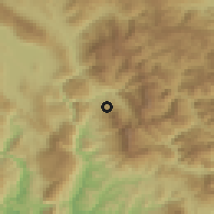 Shaded relief of the 53 km around Prámanta, drawn from the GMTED2010 grid
