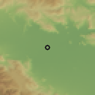 Shaded relief of the 53 km around Proástion, drawn from the GMTED2010 grid