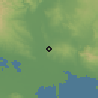 Shaded relief of the 53 km around Prókhoma, drawn from the GMTED2010 grid
