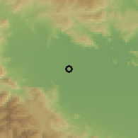 Shaded relief of the 53 km around Agnanterón, drawn from the GMTED2010 grid