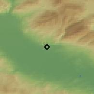 Shaded relief of the 53 km around Sérrai, drawn from the GMTED2010 grid