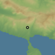 Shaded relief of the 53 km around Símantra, drawn from the GMTED2010 grid