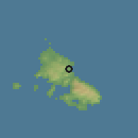 Shaded relief of the 54 km around Skíros, drawn from the GMTED2010 grid
