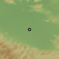 Shaded relief of the 54 km around Sofádes, drawn from the GMTED2010 grid