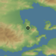 Shaded relief of the 54 km around Soúrpi, drawn from the GMTED2010 grid