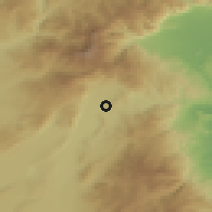 Shaded relief of the 53 km around Árnissa, drawn from the GMTED2010 grid